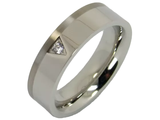 Tiziano - single ring (stainless steel & titanium)