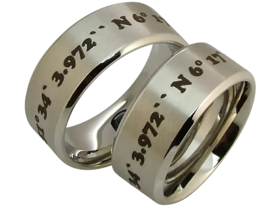 Dante - a pair of coordinate rings (stainless steel)