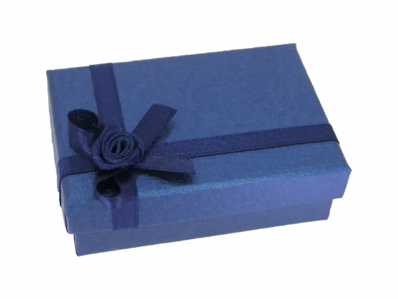 Flache Ringbox in blau ornament