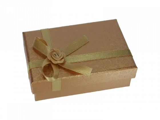 Flache Ringbox in goldbraun ornament