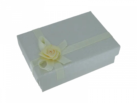 Flache Ringbox in weiss ornament