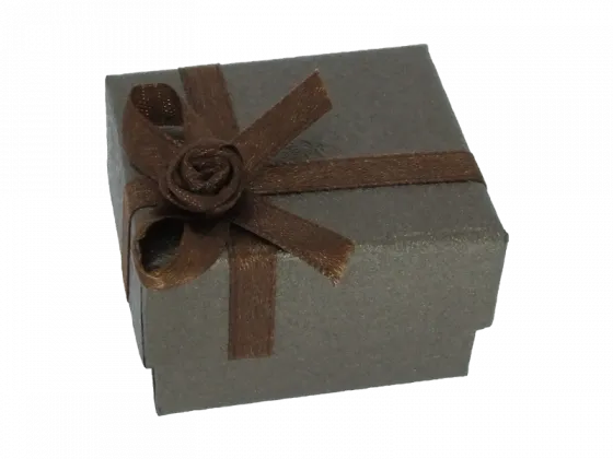 Ringbox rechteckig in braun ornament