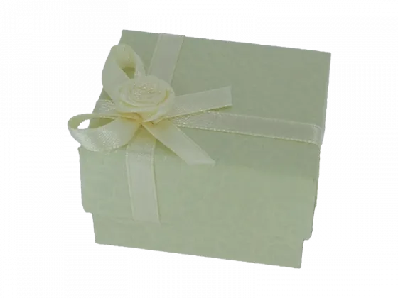 Ringbox rechteckig in creme ornament