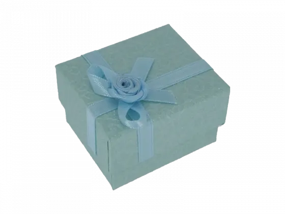 Ringbox rechteckig in hellblau ornament
