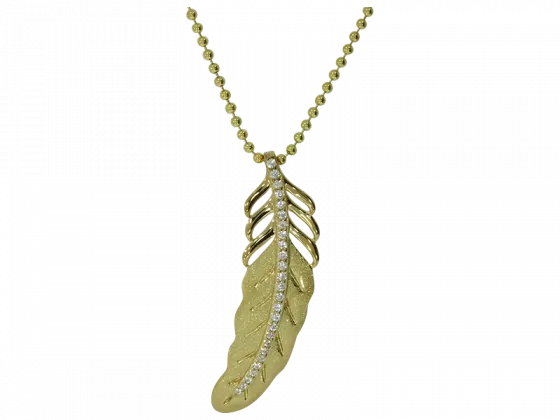 Kette vergoldet mit Anhnger Feder (925er Silber)