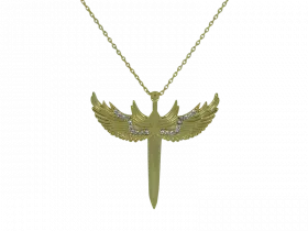 Kette mit Anhnger Phnix vergoldet (925er Silber)