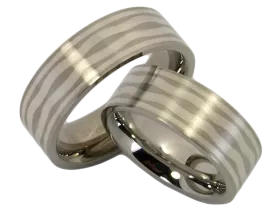 Helen - a pair of rings (stainless steel & silver)