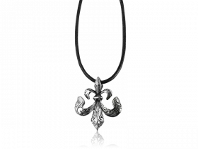 Kette Echtleder mit Anhnger Lilie (Leder)