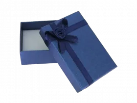 Flache Ringbox in blau ornament