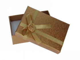 Flache Ringbox in goldbraun ornament