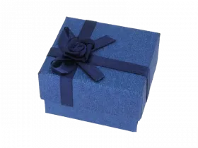 Ringbox rechteckig in blau ornament