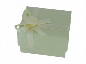 Ringbox rechteckig in creme ornament