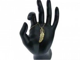 Kette vergoldet mit Anhnger Feder (925er Silber)